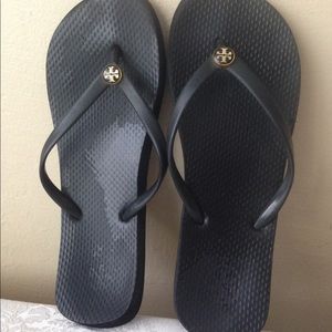 Tory Burch Logo Rubber Flip Flops